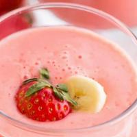 Strawberry Smoothie · Strawberry, milk and ice cream blended together and serve in a glass