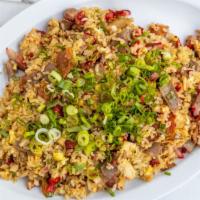 Combo Fried Rice · Bacon, Beef, Chicken, and Cha-shu. Add shrimp for an additional charge.