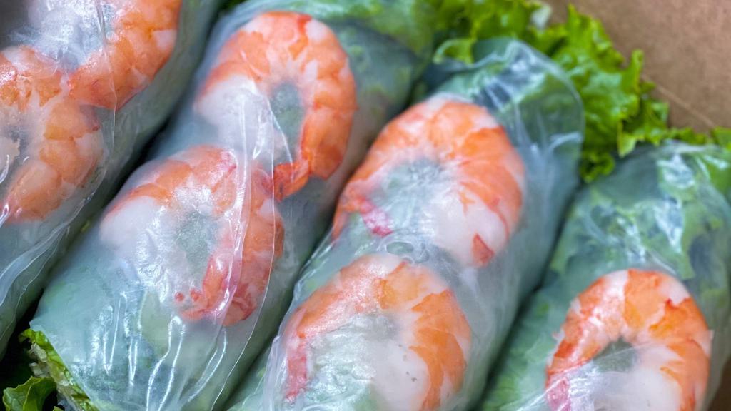 Fresh Roll (Shrimp) · Rice paper stuffed with vegetables and noodles. Served with peanut sauce and sweet & sour sauce.