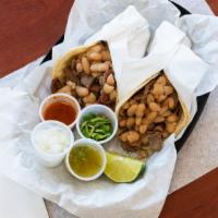 Tacos · meat and beans