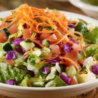 Garden Salad · Mixed greens, tomato, shredded carrots, cucumber, red cabbage, choice of dressing..