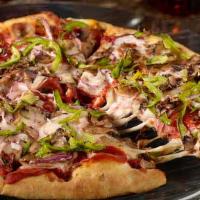 The Works · Pepperoni, sausage, bell peppers, mushrooms, red onion..