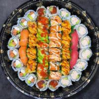 Happy Platter (48 Pcs, For 4 To 6 People)   · California Roll 8pcs
Philadelphia 8pcs
Spicy California Roll 4pcs
UCI Roll 8 pcs
Dragon Ro...