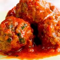 Homemade Meatballs · 100% all-beef meatballs in pomodoro sauce. Two per order.