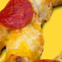  Pepperoni Twist · Pizza meets pretzel when we top our classic pretzel with pepperoni and our three-cheese blen...