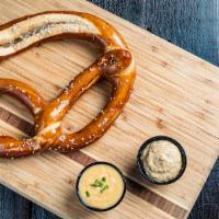 Pretzel & Beer Cheese · Giant soft pretzel served with OPB beer cheese and whole grain mustard