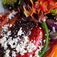 Grilled Vegetable Salad · Portobello mushrooms, asparagus, zucchini, carrots, red onions, roasted peppers, Roma tomato...