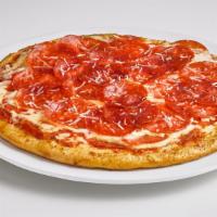 Ultimate Pepperoni · Three layers of mozzarella chesse and pepperoni stacked high on our pizza sauce and handmade...