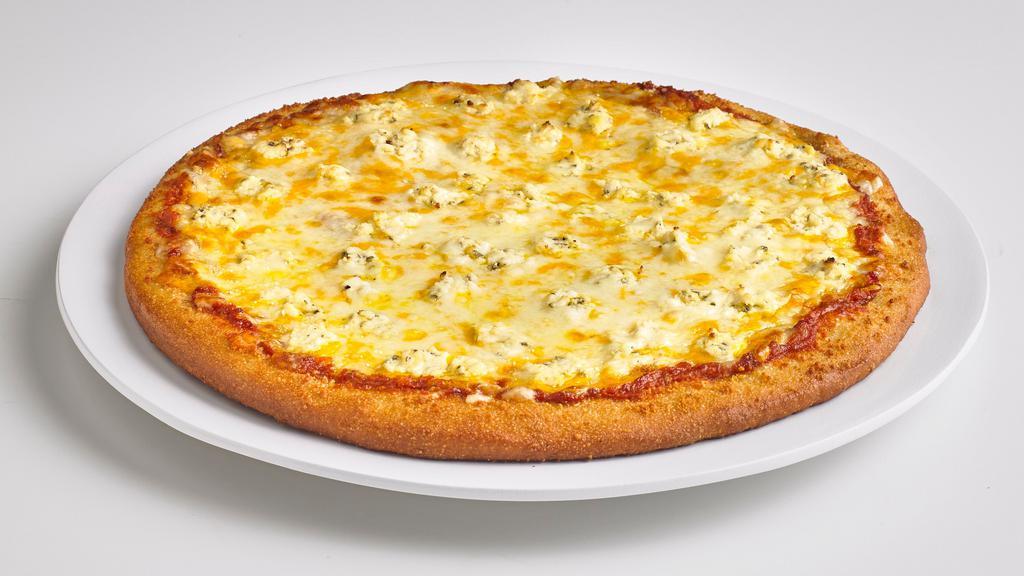 Five Cheese · Signature pizza sauce, a medley of ricotta, fontina, Parmesan, and our special cheddar and mozzarella blend.