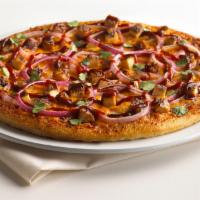 Barbecue Chicken · Grilled chicken, red onions, cheddar and mozzarella cheeses, drizzled with barbecue sauce an...