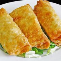 Cheese Rolls (3 Pieces) · Mix of Mozzarella, Feta Cheese, and Parsley. (Vegetarian)