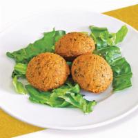 Falafel Balls (3 Pieces) · Fava and Garbanzo Beans Mixed with Onions, Cilantro, Parsley and Spices. (Vegetarian/Vegan) ...