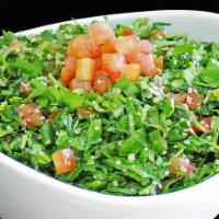 Tabbouleh · Tantalizing Lebanese Salad made of Cracked Wheat, Tomatoes, Parsley and Onions Mixed with Fr...
