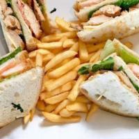 Club Sandwich · Your choice of bread, turkey or pork bacon,  turkey breast or chicken breast, cheese, lettuc...