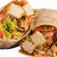'Chicken' Wrap · Choice of crispy or grilled 'chicken' patty, shredded lettuce, tomato, and sauce of your cho...