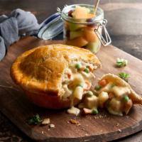 Chicken Pot Pie · Our original recipe since 1977, baked fresh daily. Carrots, onions, mushrooms and peas simme...