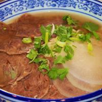 House Special Beef Noodle Soup · Sliced beef, sliced radish, green onion, cilantro.
