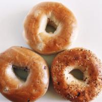 Bagel · Choice of plain or everything bagel. Cream cheese available.