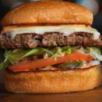Impossible Burger · impossible patty, pickles, lettuce, tomato, onion, white american cheese, secret sauce