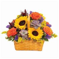 Autumn On My Mind Basket · Absolutely charming. Those words perfectly describe this celebration of autumn. Roses, stati...