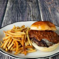 Chili Burger · Our juicy burger kicked into high gear with our HOP hearty chili and a big slice of jack che...