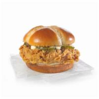 Chicken Sandwich Only · We crafted a sandwich using our legendary hand-battered chicken filet placed between a honey...