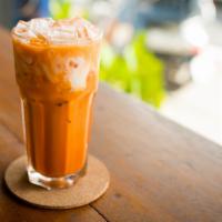 Thai Tea · Thai tea imported from Thailand, sweetened and topped with cream.