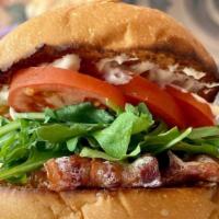 Blt · Bacon, arugula, and tomatoes on a brioche bun with our house aioli.