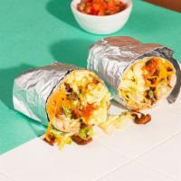 Blt Breakfast Burrito · Bacon, two scrambled eggs, melted cheese, shredded lettuce, wrapped in a fresh tortilla with...