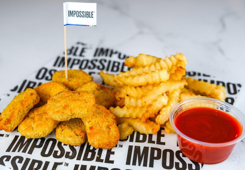 8 Impossible Nugget Combo · 8 Crispy Impossible chicken nuggets fried to perfection and served with fries along with your choice of dipping sauce