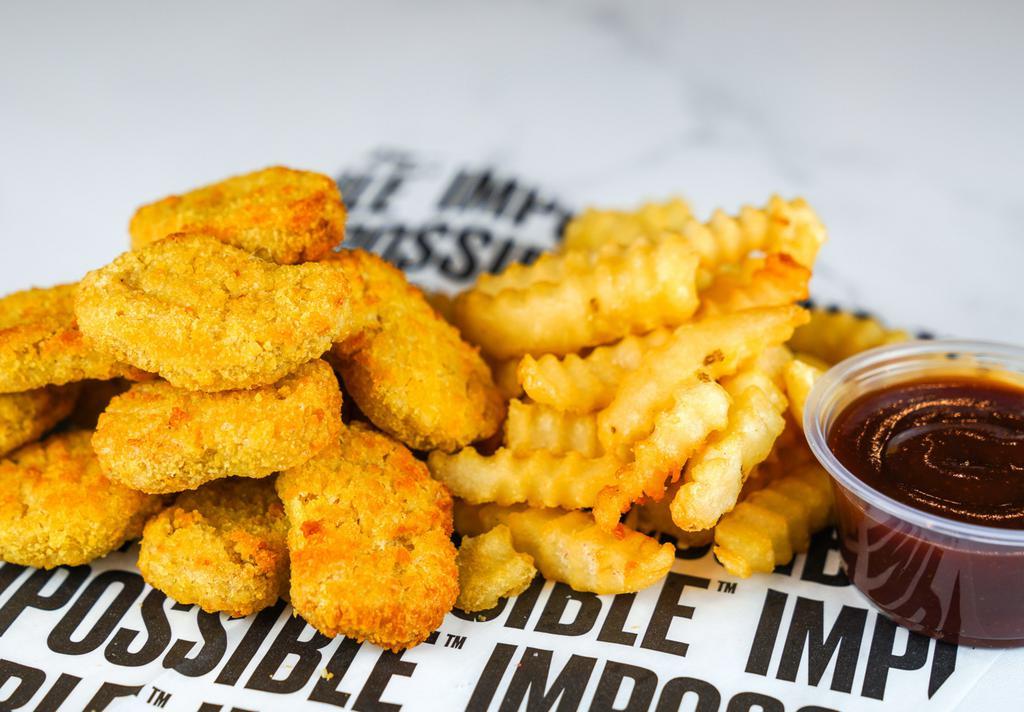 12 Impossible Nugget Combo · 12 Crispy Impossible chicken nuggets fried to perfection and served with fries along with your choice of dipping sauce