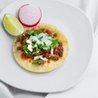 Soft Taco · Choice of meat w/ onions, cilantro, and salsa