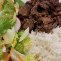 Korean Bbq Beef · Rice & Salad.