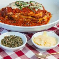 Beef Lasagna · House-made layered lasagna with Angus beef bolognese, parmesan, ricotta, bechemal sauce, and...