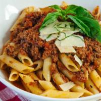 Turkey Penne Bolognese · Seasoned Ground Turkey, Whole plump tomatoes, Italian herbs and spices, Shaved Parmesan and ...