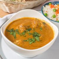 Chicken Curry · Cooked with curry sauce.