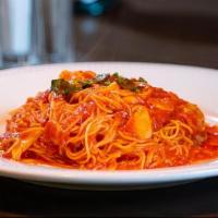 Pomodoro Pasta · Angel hair with San Marzano tomato sauce with garlic and basil.