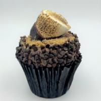 S’Mores · Chocolate Cupcake with a graham cracker base, filled with marshmallow fluff finished with a ...
