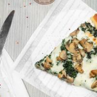 Ny Spinach And Mushroom Slice · XL NY Slice made with fresh, hand-stretched dough, topped with San Marzano-style tomato sauc...