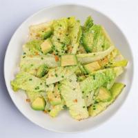 Avocado Caesar Salad · romaine, parmesan bread crumb, chive, avocado caesar dressing. (Vegetarian)