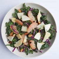 Organic Kale Salad · pink grapefruit, organic apple, black currant, smoked almond, white cheddar, apple cider vin...