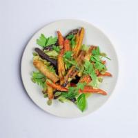 Bbq Heirloom Carrots · Avocado Ranch, Garden Herb, Pumpkin Seed . (Vegetarian, Gluten-Free)