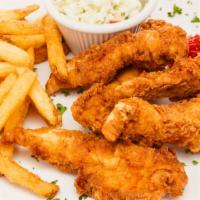 Chicken Tenders · 4 crispy, breaded chicken strips, fried to perfection!