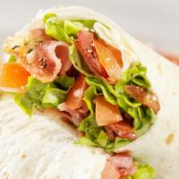 Blt Wrap · Crispy bacon, lettuce and tomato with avocado, green onion and Ranch dressing.