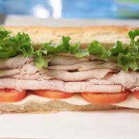 Turkey · Real turkey breast, Provolone cheese, lettuce, tomato and mayonnaise.