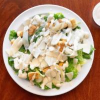 Traditional Caesar Salad (Medium) · Romaine lettuce, topped with croutons and Parmesan cheese with Caesar dressing.