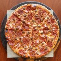 Meat Lovers  · Canadian bacon, bacon, meatballs, pepperoni, sausage, mozzarella cheese and ricotta cheese