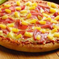 Hawaiian  · ham, pineapple, and extra mozzarella cheese, with our classic pizza sauce.