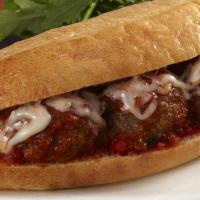 Panino Alle Polpette · Meat balls with melted provolone cheese served on a baguette.