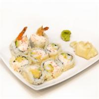 Shrimp Tempura Crunch Roll · Shrimp tempura, crab, cucumber, avocado roll with crunch.